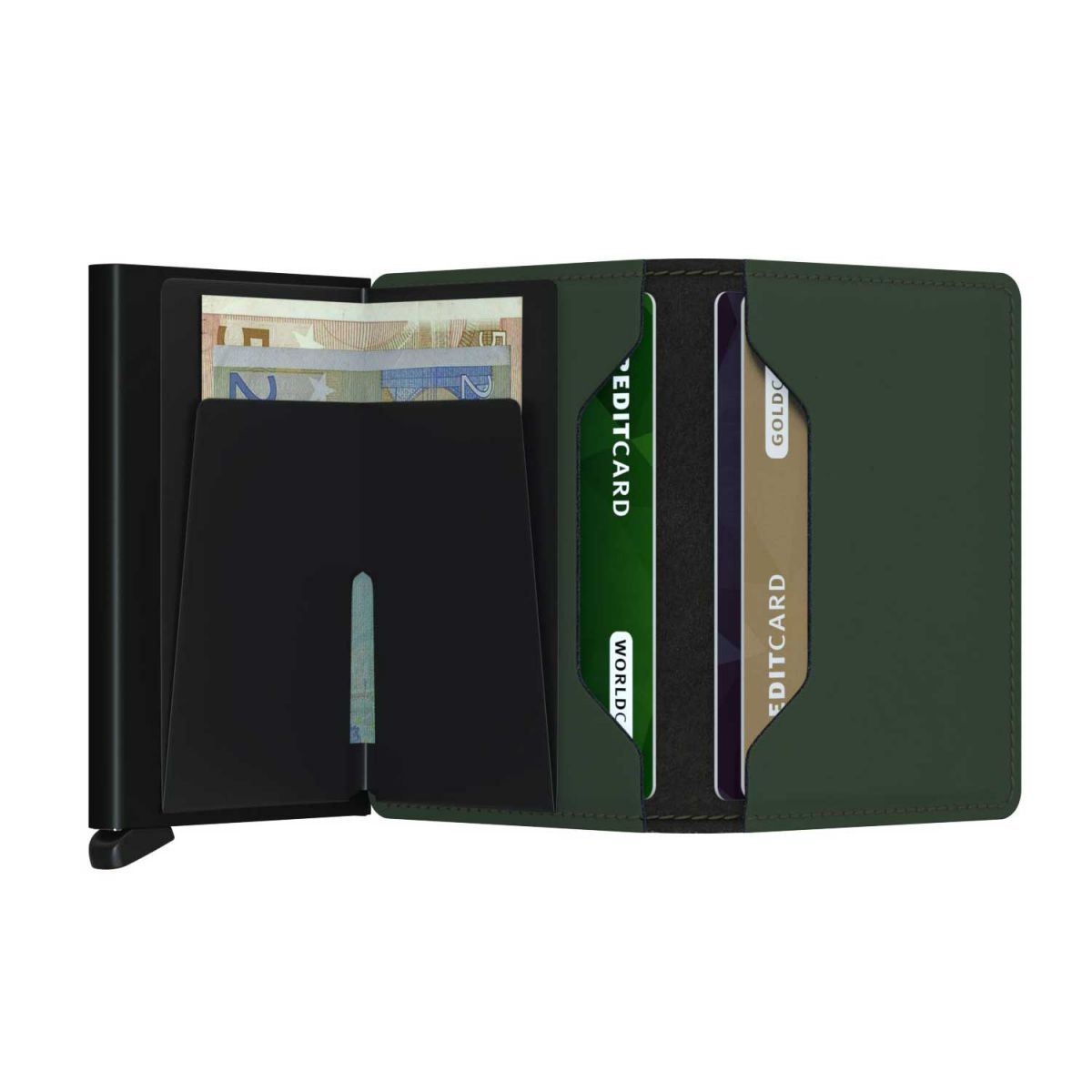 Secrid slim wallet matte dark green black - SECRID - product code- ean ...