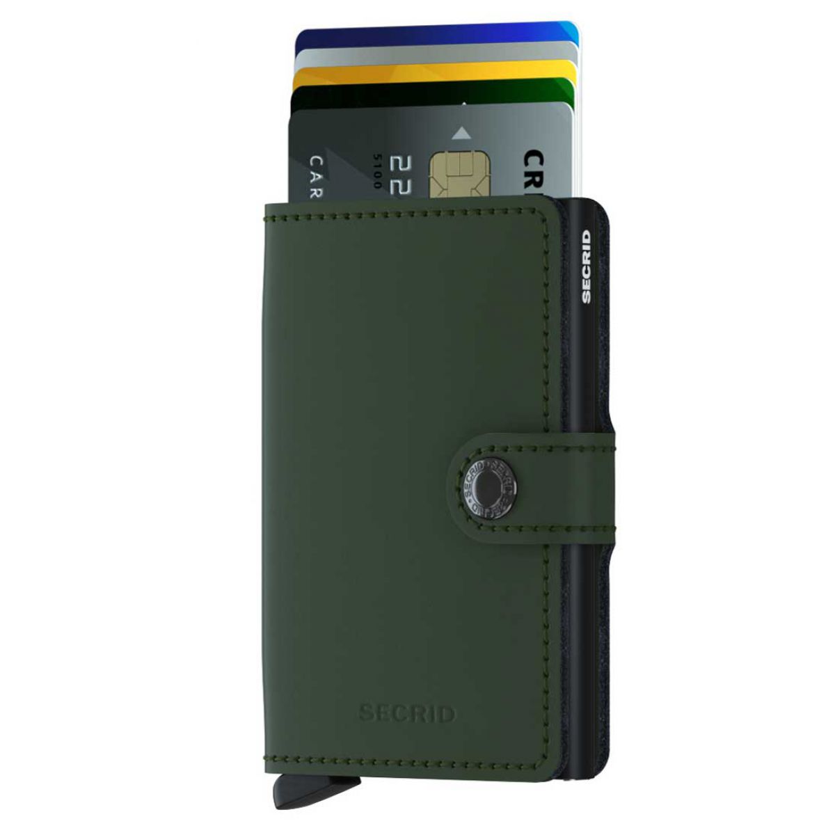 Complex nep Omhoog Secrid mini wallet leather matte dark green black - SECRID - product code-  ean 8718215285847